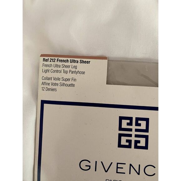 ViTG 90s Givenchy Pantyhose Size B French Ultra Sheer SILVER Light Control Top - Picture 4 of 5